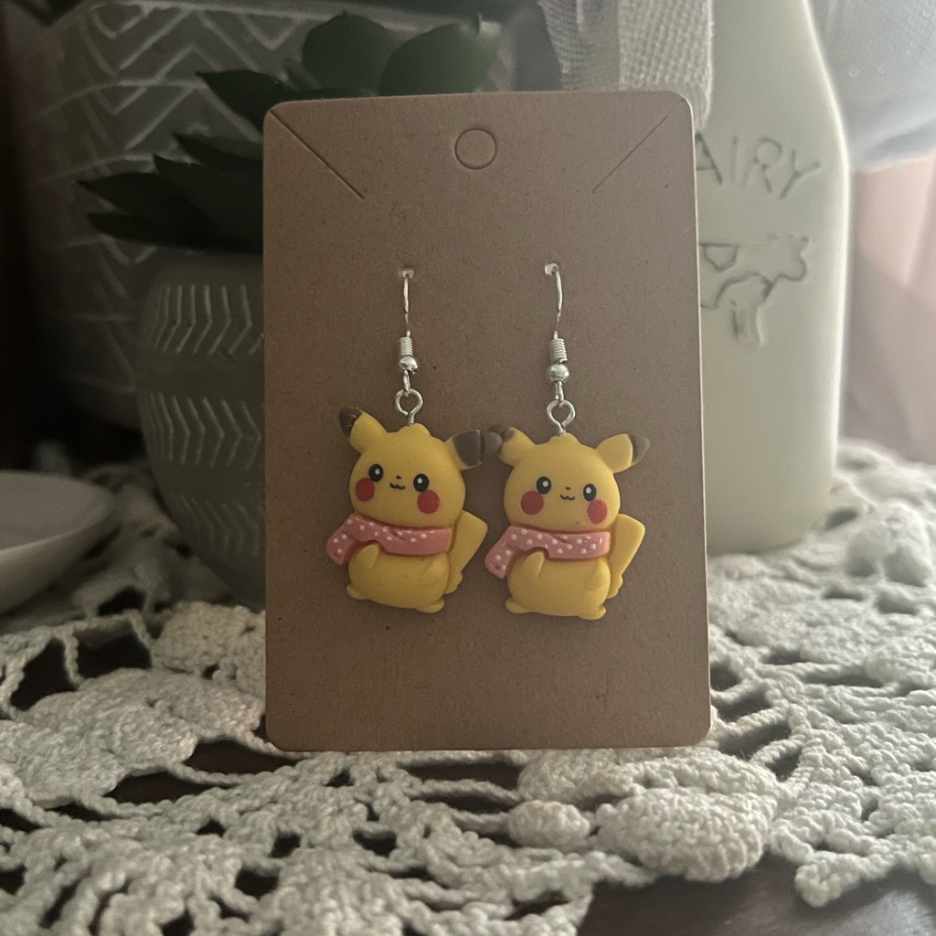 3 For 20 Pikachu With Scarf Earrings 10$